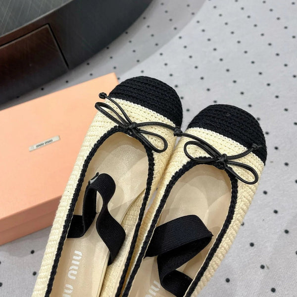 Ballet Flats Ivory Fabric