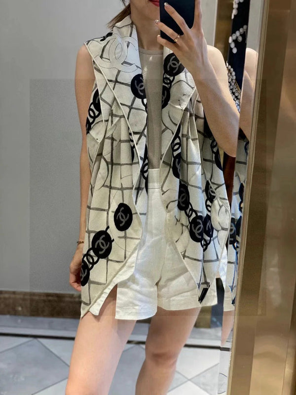 CHANEL 25S SCARF 110 IN CASHMERE SILK 730602