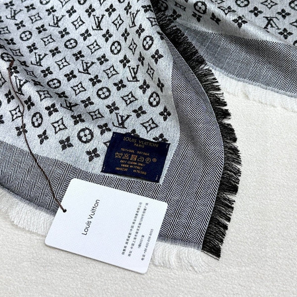 LV SCARF 120 CM IN WOOL MIX SILK 737299