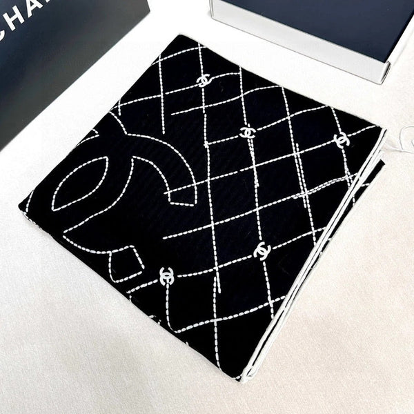CHANEL 25S SCARF 140 IN CASHMERE SILK 727348
