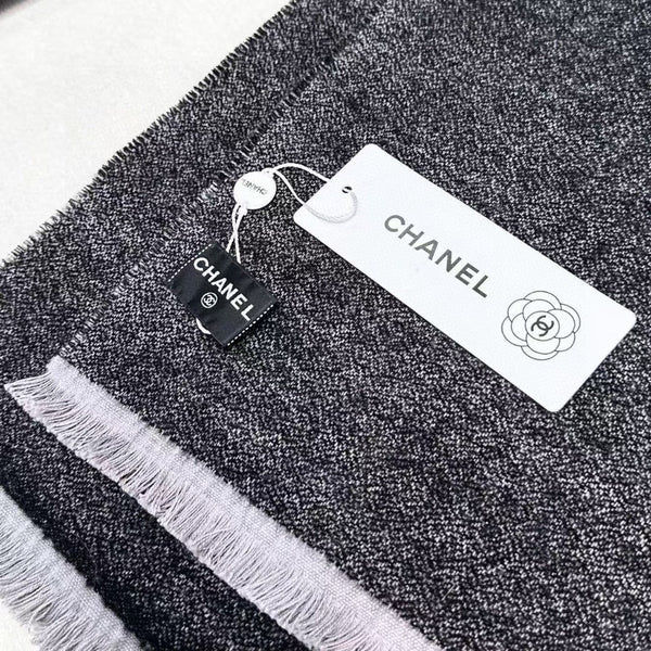 CHANEL 25S SCARF 185 IN CASHMERE WOOL 733953