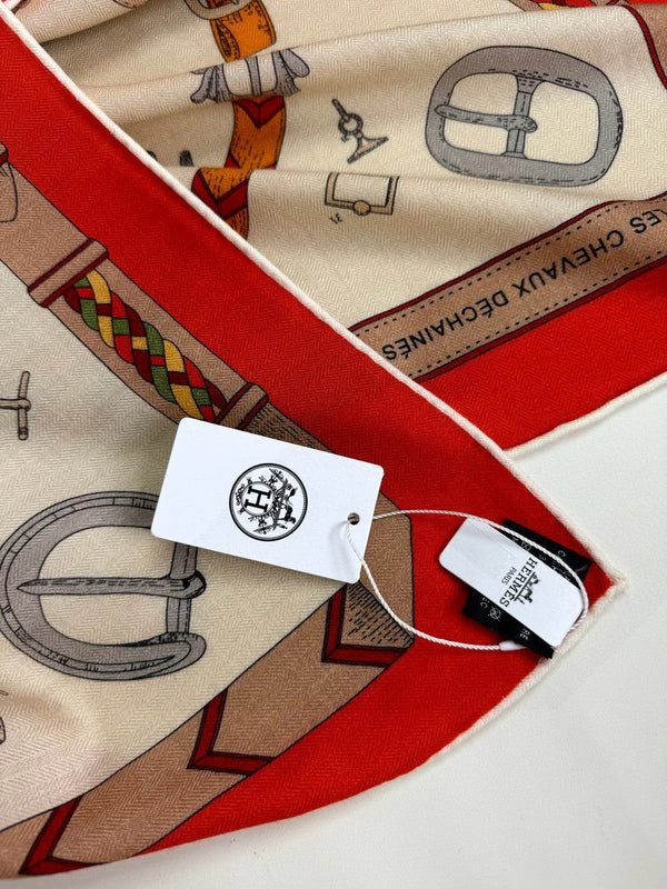 HERMES 25S SCARF 135 IN CASHMERE SILK 737310