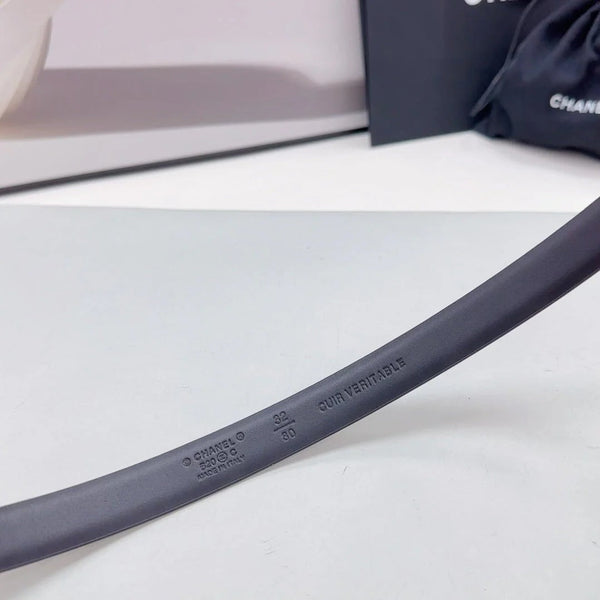 CINTURA CC 20 MM IN PELLE DI VITELLO MIX BIANCO NERO FERRAMENTA ORO