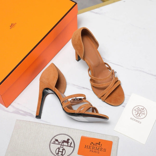HM Sandales 26ss 85 Suède Camel Marron 601235