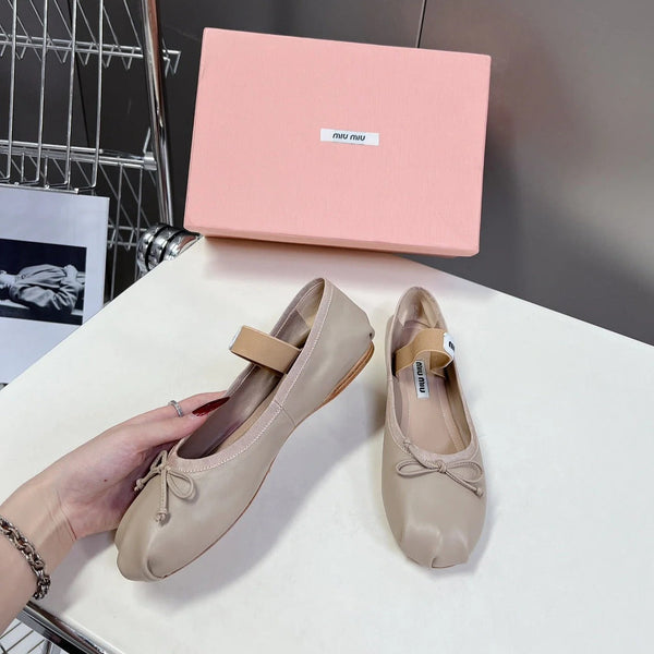 M BALLET FLAT SHOES LIGHT NUDE SHEEPSKIN