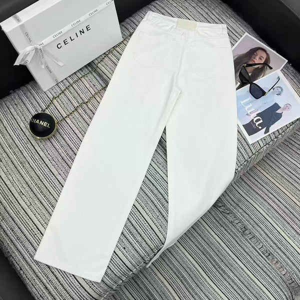 Celine 2026 Boyfriend Jeans 001 White Cotton
