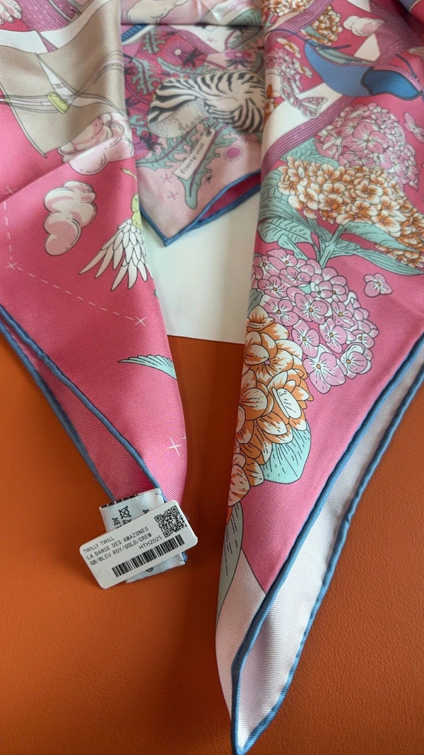 HM 26s 90 Scarf Pink Colorful Mulberry Silk 153388