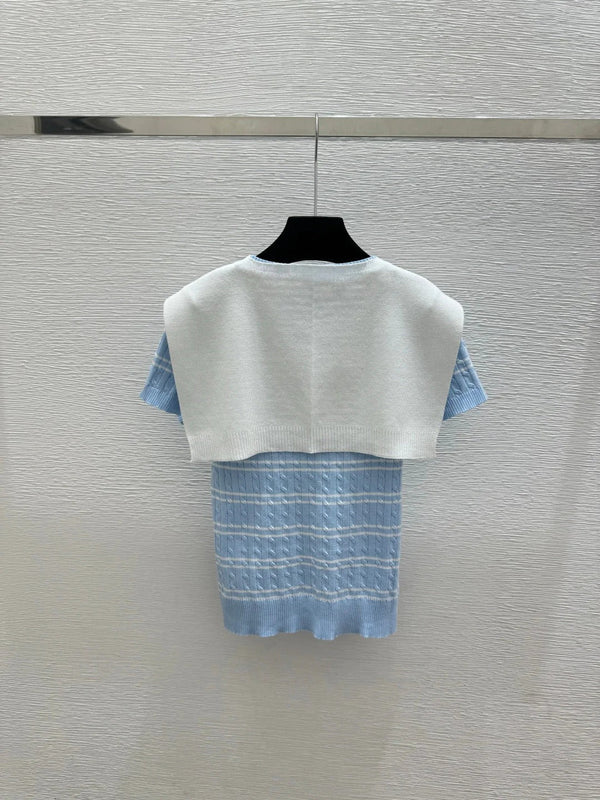 CD 2026 Short-Sleeve Shirt with Scarf Wool 525428