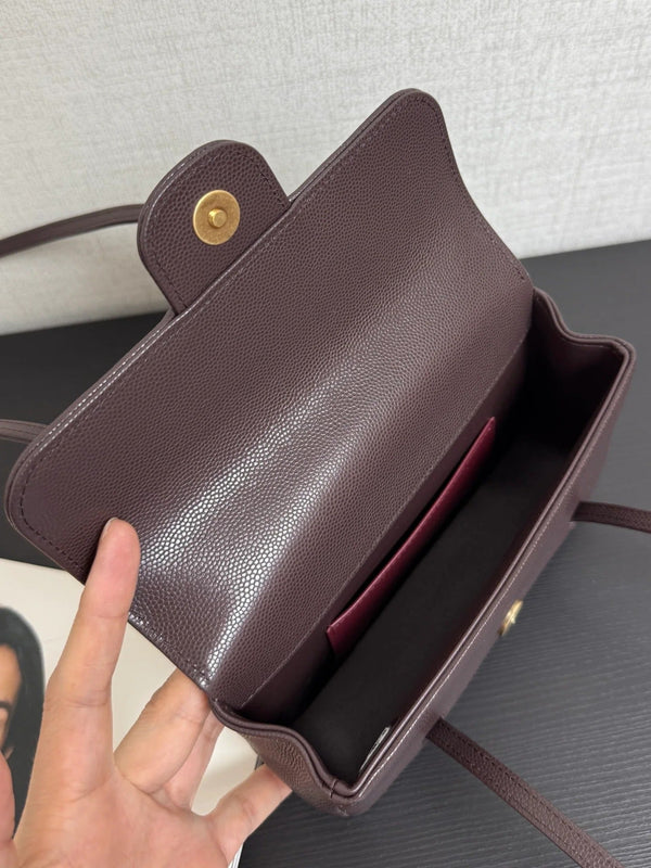 Chanel 2026 Preppy Coco Bag Brown Chocolate Caviar Leather Gold Hardware