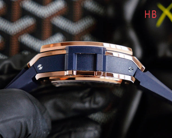 Montre Hublot Spirit of Big Bang Or Rose Pavée de Diamants 42mm Bracelet Bleu
