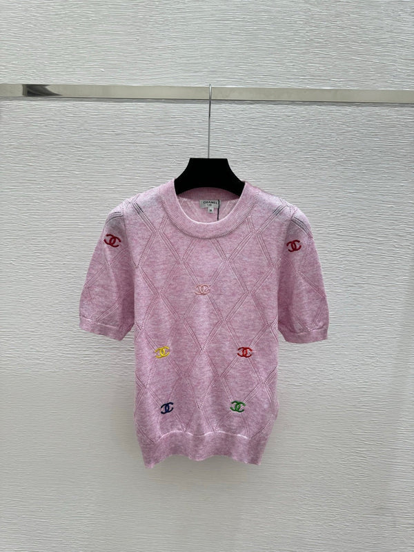 Chanel 2026 Col Rond Tricoté Manches Courtes Laine 132741