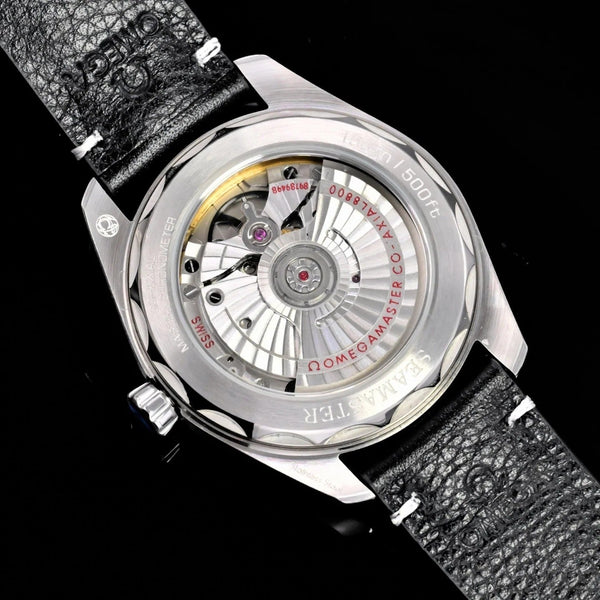 Omega Seamaster 150M Aqua Terra Observatory 39mm Black Leather Strap