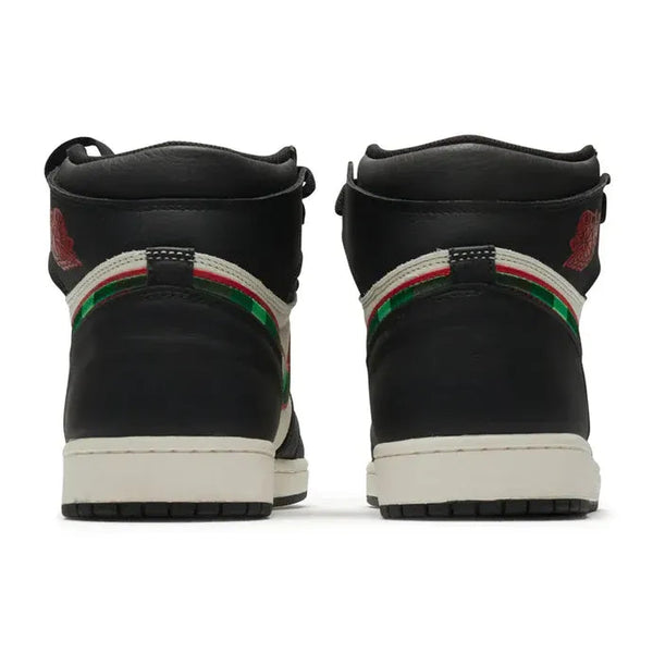 Nike Air Jordan 1 Retro Black White Green Logo Cowhide