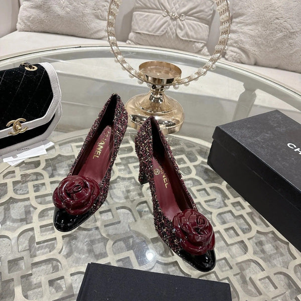 CC 26s Escarpins à talons hauts 85 Bordeaux Tissu en laine coloré 627013