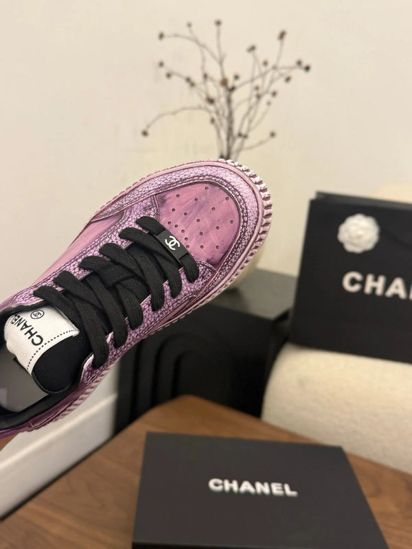 CC 26s Baskets décontractées en cuir violet clair 183614