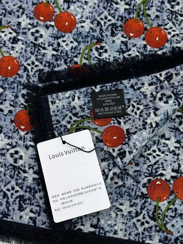 LV SCARF 140 CM IN SILK-CASHMERE BLEND 709636