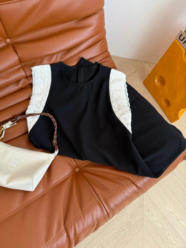 ABITO NERO DOPPIO STRATO PIZZO 25S IN ACETATO 265682