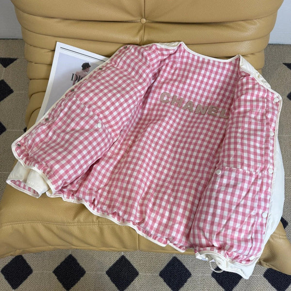 CC 26 Veste deux pièces rose et crème en duvet de polyester 390426