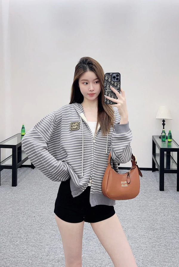 MIUMIU FLEECE HOODED JACKET STYLE 96