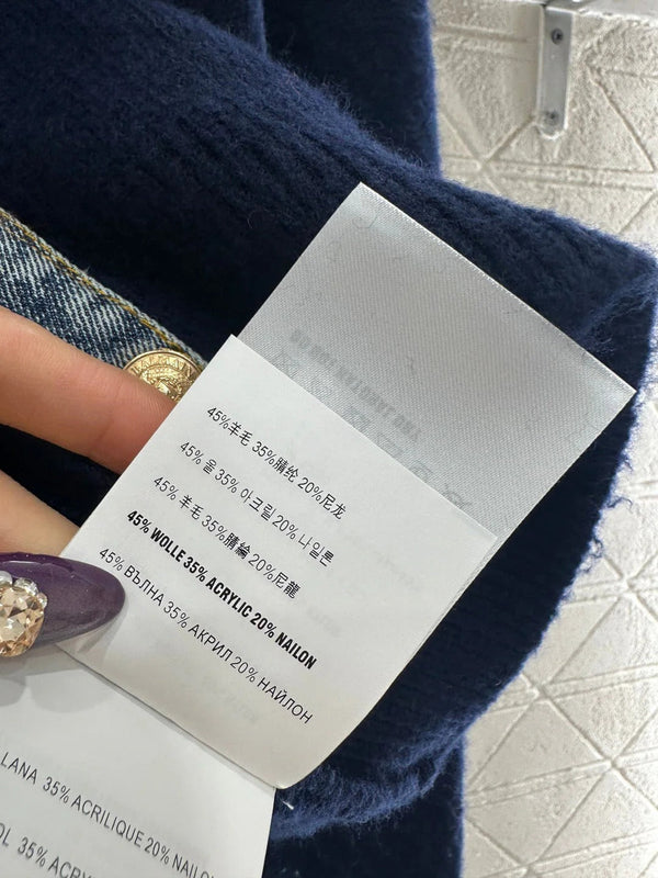 MIUMIU KNIT JACKET WITH DENIM STYLE 737