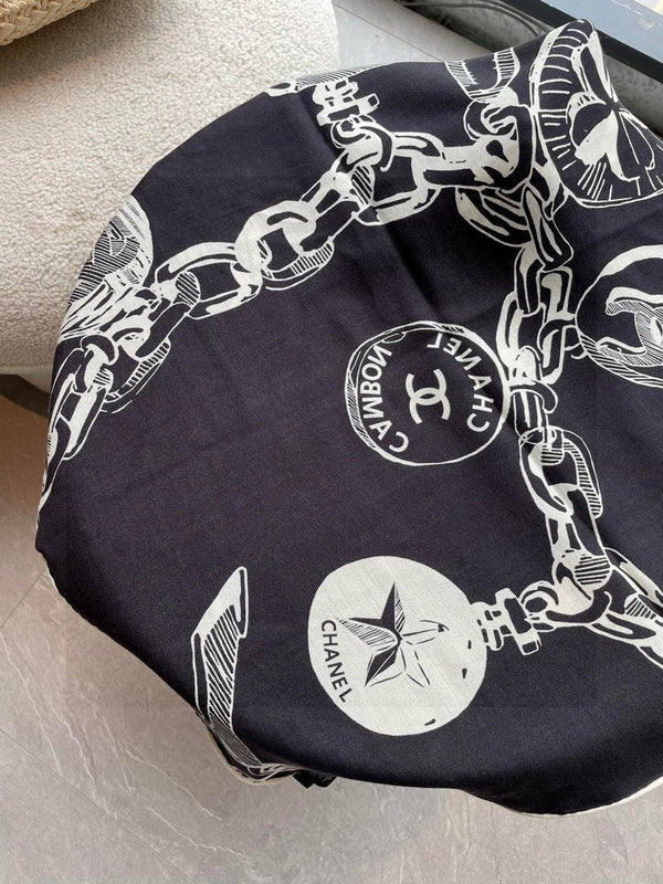 CHANEL 25S SCARF 140 IN CASHMERE SILK 733891