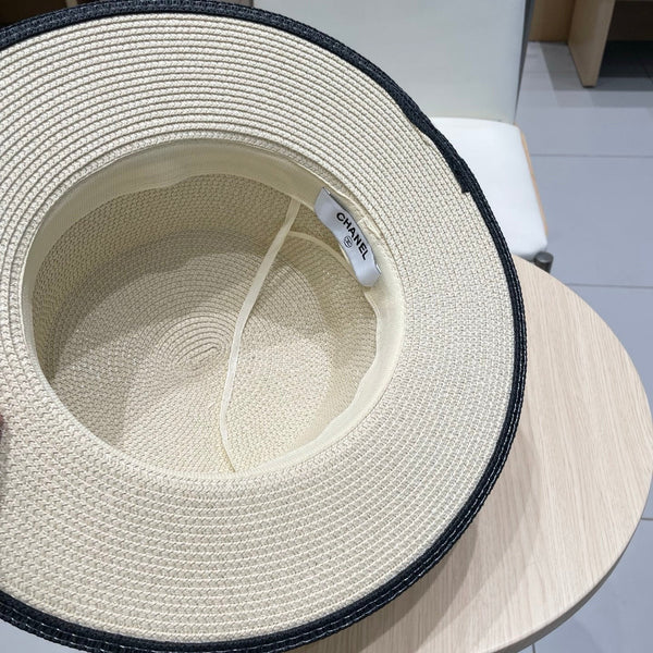 FLAT STRAW HAT IVORY 672723