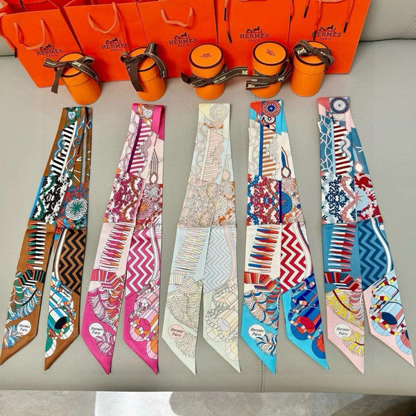 HERMES 25S SILK NECKERCHIEF 86 IN SILK 714348