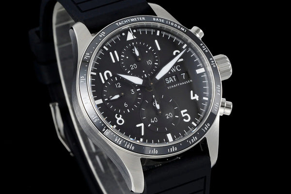 IWC Pilot 41mm Cadran Noir Boîtier Acier Bracelet Caoutchouc