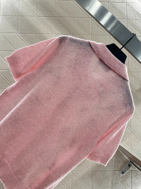 MIUMIU SHORT-SLEEVE KNIT TOP STYLE 24