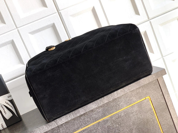 Chanel 2026 Boston Bag 41cm Black Suede