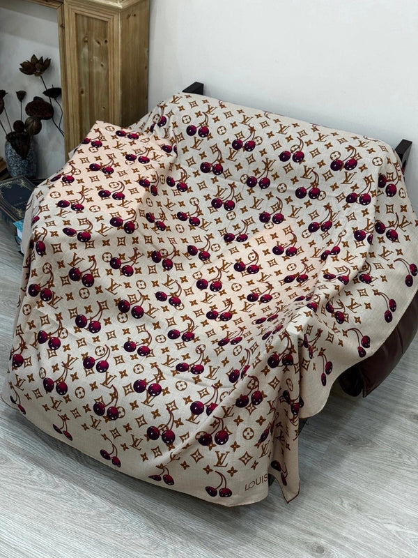 LV SCARF 140 CM IN WOOL MIX SILK 737263