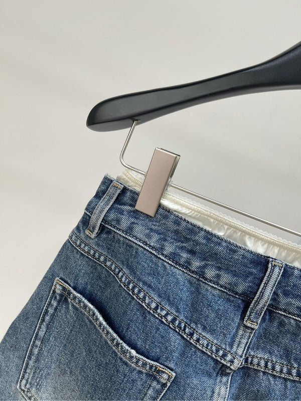 GONNA IN DENIM CON PIZZO E RIMPIAZZI MIUMIU 275946