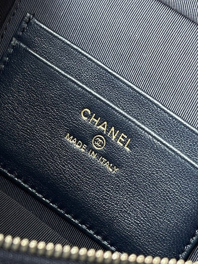 Chanel 2026 Vanity Bag 19.5cm Blue Denim Leather