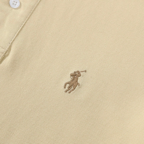 Ralph Lauren Custom Slim Fit Polo Shirt Beige Cotton