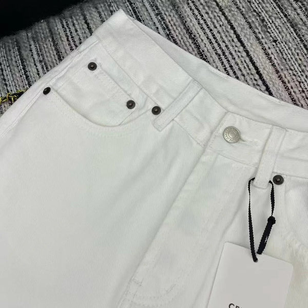 Celine 2026 Boyfriend Jeans 001 White Cotton