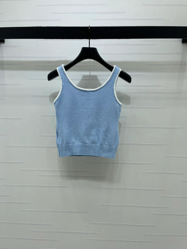 Gilet en tricot Chanel 2026 en laine avec nœud décoratif