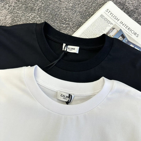 Celine 2026 Short-Sleeve T-Shirt Black and White Cotton