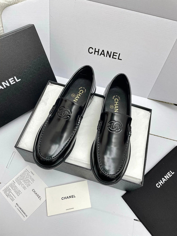 Mocassins CC 26s Double C Cuir de veau noir 645307