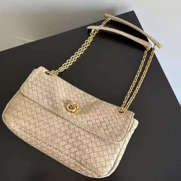 BV 2026 Madison Intrecciato Bag 27cm Beige Leather