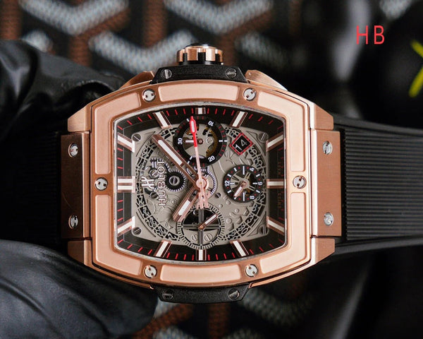 Montre Hublot Spirit of Big Bang Or Rose 42 mm Bracelet Noir