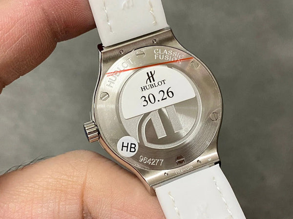 Hublot Classic Fusion Titanium Diamonds 33mm White Leather Strap