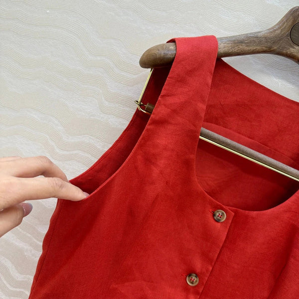 LP SLEEVELESS LINEN BLAZER 272246