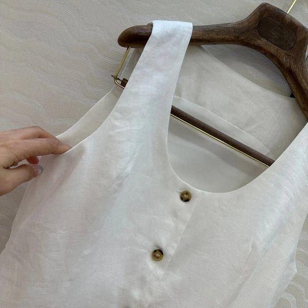 LP SLEEVELESS LINEN BLAZER 272243