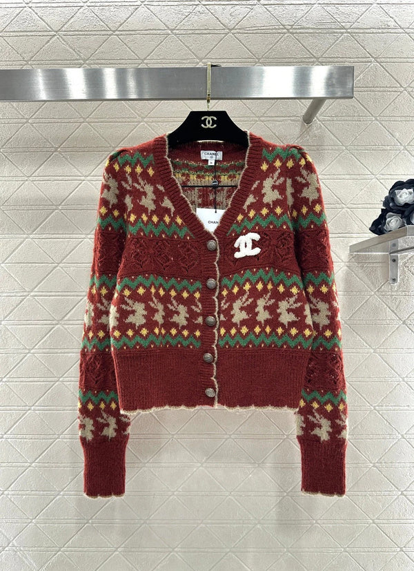 CC 26 Gilet en maille jacquard rayée Laine Cachemire Multicolore 331700