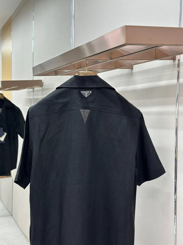 PRA 2026 Men's Linen Short-Sleeve T-Shirt Black Fabric 917702
