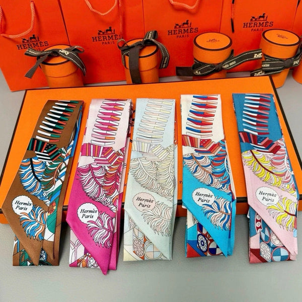 HERMES 25S SILK NECKERCHIEF 86 IN SILK 714347