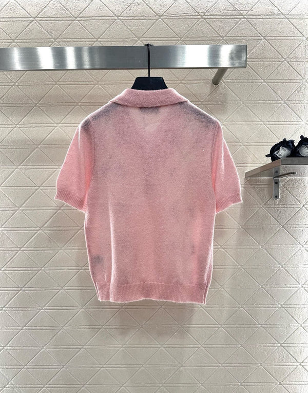 MIUMIU SHORT-SLEEVE KNIT TOP STYLE 24