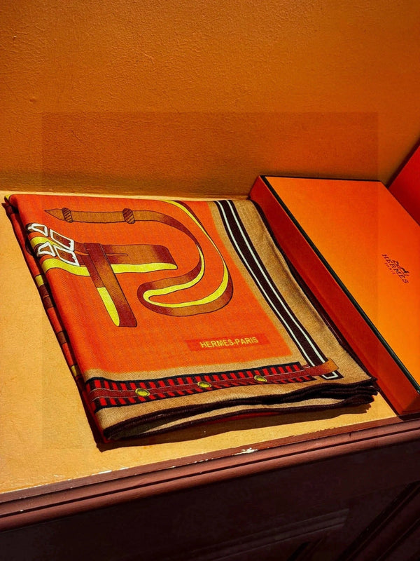 HERMES 25S SCIARPA 140 IN SETA E CASHMERE 735809