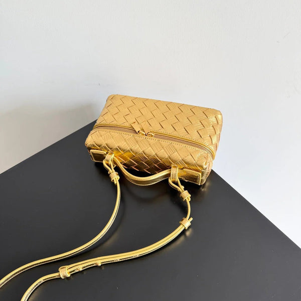 Bottega Veneta 2026 Bang Bang Vanity Case 22cm Cuir Lamé Or 137085
