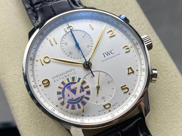 IWC Portuguese 41mm Black Dial Steel Case Gold Numerals